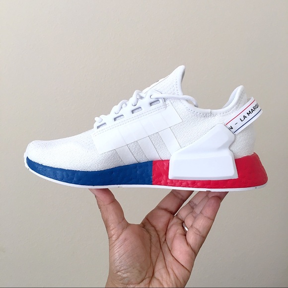 Adidas NMD R1 V2 red white and blue - Picture 5 of 11